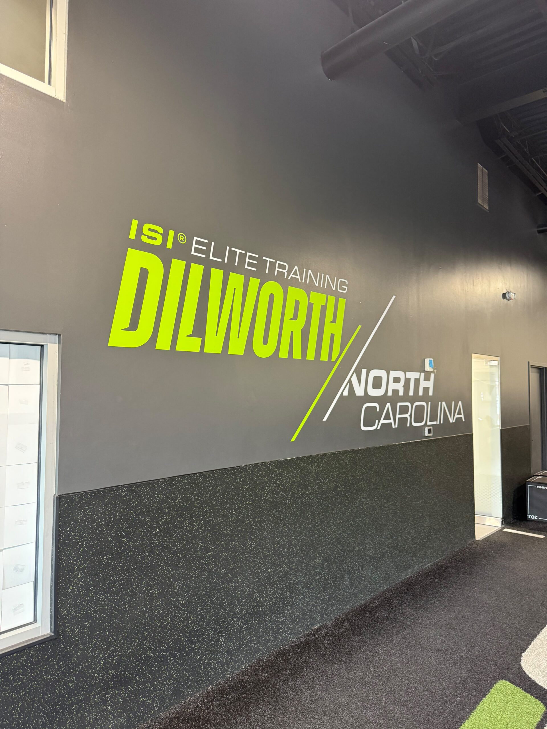 SmartSwans interior wall graphics and brand wall design project