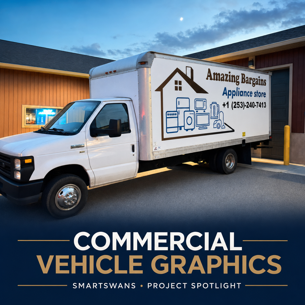 Commercial vehicle graphics for a box truck by SmartSwans in Charlotte NC