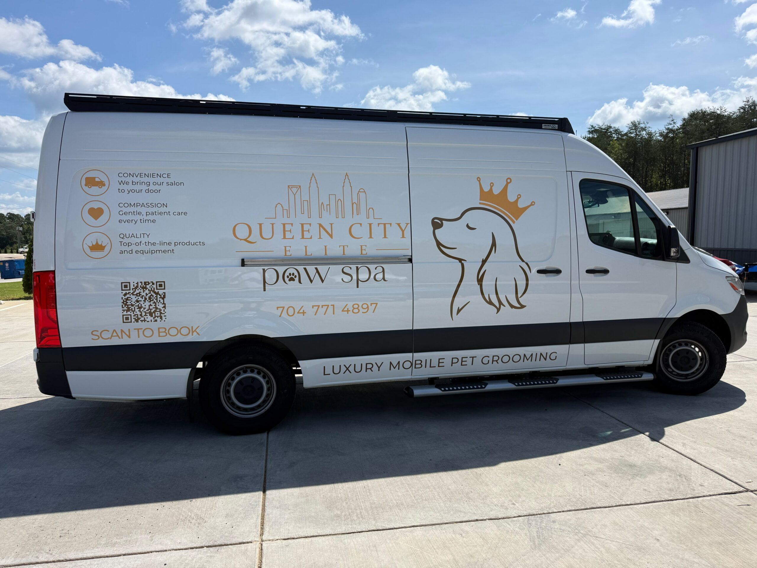 SmartSwans Queen City van graphics and mobile dental vehicle branding project